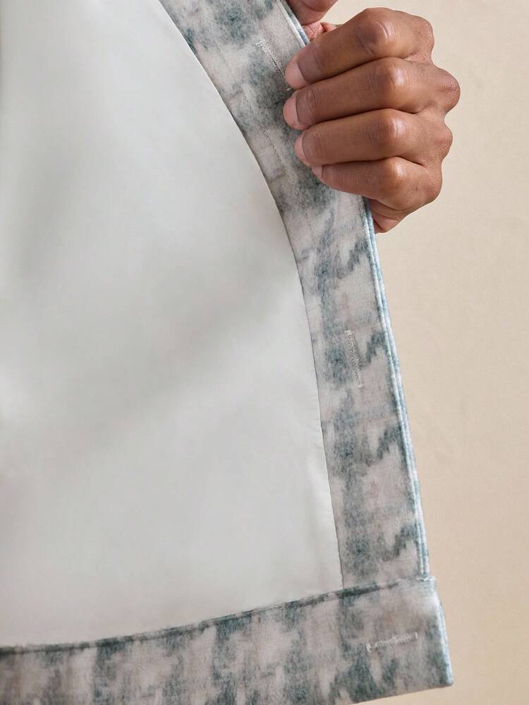 メンズ千鳥格子柄シングルブレスト カジュアル長袖オーバーコート、秋冬