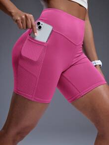Powerista Quần short thể thao túi quần short tập luyện quần short thể thao nữ quần short quần vợt quần short xe đạp quần short Spandex - Màu Hồng Tươi - Xem 4