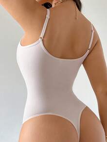 SuitURBody Women's Solid Color Hollow Out Design Bodysuit - Baby Pink - View 3