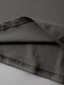 EMERY ROSE Áo thun cổ tròn tay ngắn dáng rộng thoải mái cho nữ, mùa hè - Màu xám đen - Xem 4