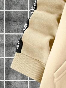 Manfinity Homme 男士秋季字母带口袋抽绳连帽衫和运动裤休闲两件套 - 彩色 - 查看 6