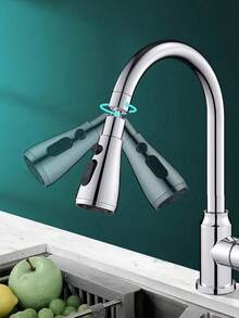 1PC Universal Kitchen Faucet Extension Hose Sink Sprayer Attachment Set With 360 Swivel Aerator Anti Splash Water Saving Design One Click Stop Faucet Extender For Home Bathroom Decor Holiday Gift Christmas Summer Winter Housewarming Wedding Party