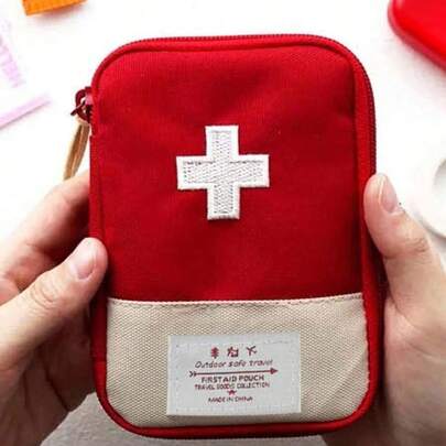 1 件便携式药品收纳袋，适用于旅行收纳袋、化妆包、化妆包、度假收纳袋、大容量化妆品收纳盒、用于口红、刷子、护肤品、手机、硬币、小物品、适用于家庭、礼物、度假和节日万圣节圣诞节多功能用途、波西米亚风