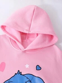 Sparklyn 2pcs/Set Teenage Girls Cartoon Sweatshirt Top Paired With Flared Casual Pants, Cute & Fashionable Versatile Style, Suitable For Autumn Fall Winter - Pink - View 4