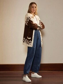 Quần Jeans Nữ Thường Ngày Có Dây Rút - Màu xanh lam - Xem 5
