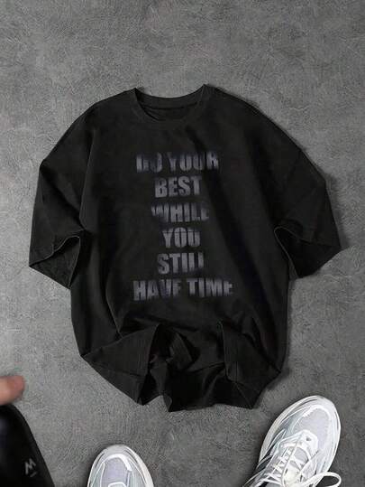 Sport MetroGents 男士标语印花短袖休闲运动T恤