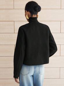 Lumivelle Halloween Women Overcoats - Black - View 2