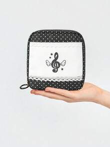 ROMWE Kawaii Túi đựng mỹ phẩm cỡ lớn, dày dặn, họa tiết hoạt hình tương phản, ren, kiểu retro dành cho nữ, túi vuông nhỏ 442464 - Hồng - Xem 7