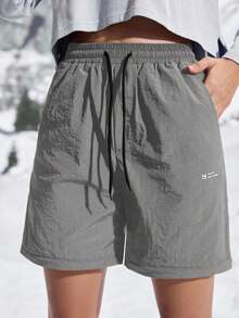 In My Nature 女式休闲宽松抽绳登山裤 - 深灰色 - 查看 6