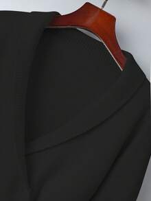 Franclia Unique Design Cardigan Sweater For Women - Black - View 4