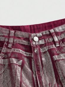 ROMWE MEN Street Life Men's Fashion Commuter Gradient Distressed Denim Jeans - Purple - View 10