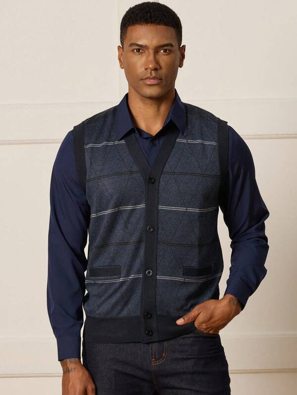 Manfinity CityGents Chaleco de punto ligero de primavera y otoño para hombres