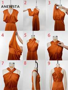 Anewsta Vestido sin mangas con diseño de cruce, vestimenta elegante para resort urbano