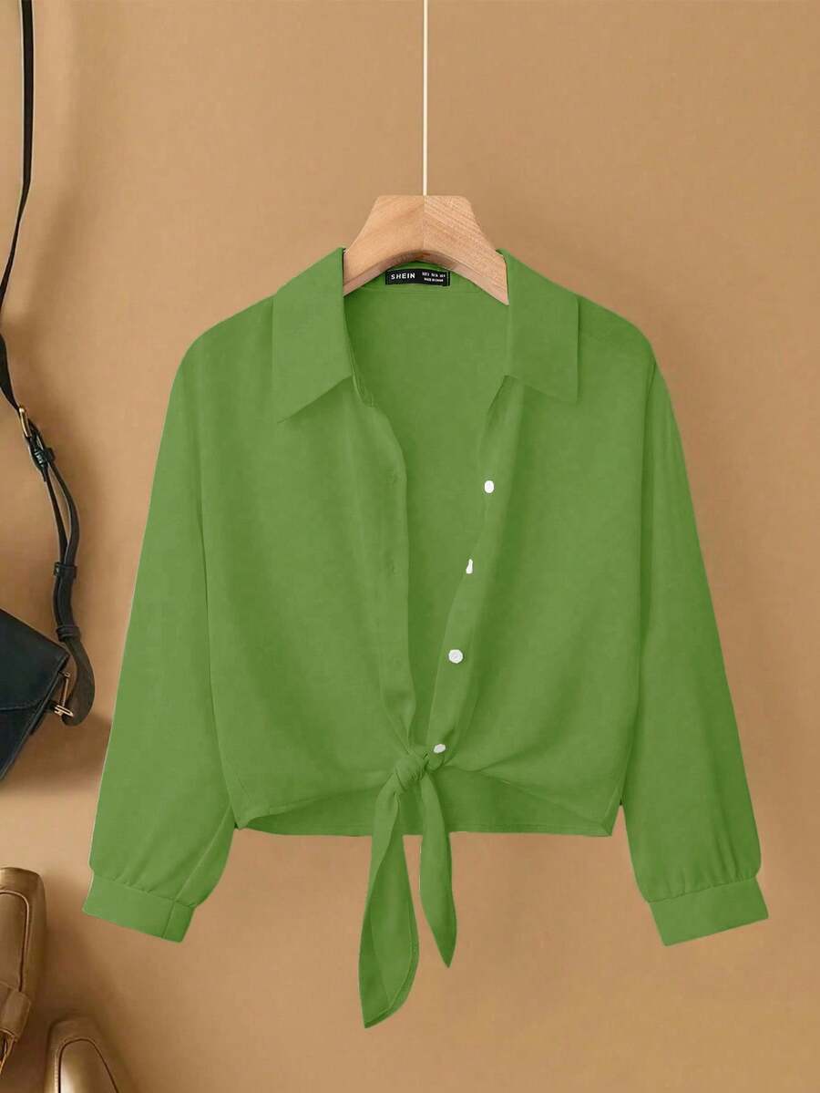 Franclia Women Blouses - 芥末黃 - 查看 1