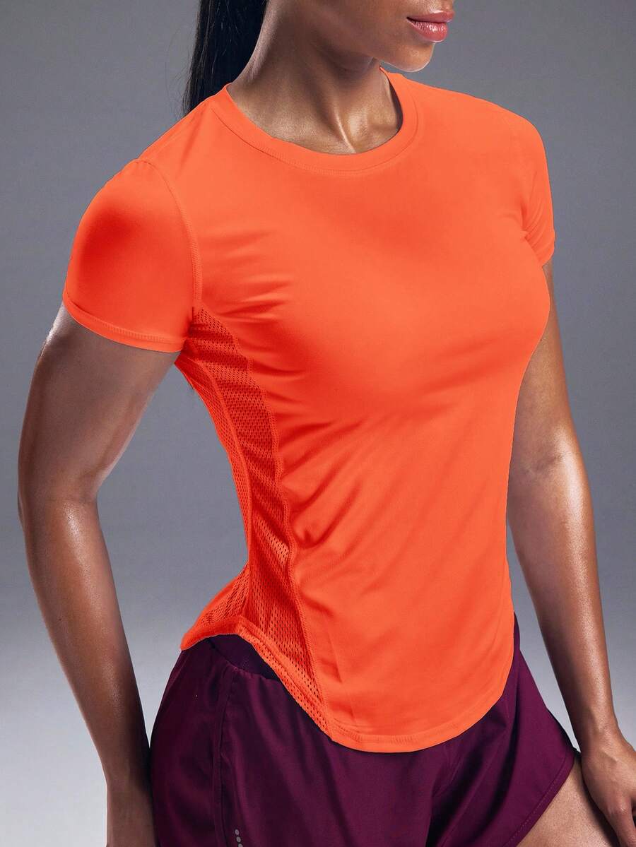 Powerista Breathable Softness Sports Tee Compression Shirt Gym Women Shirts - Orange - View 1