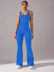 Core Rhythm Seamless Yoga Jumpsuit/Sexy Backless/Deep V Back/Casual & Sports All Match