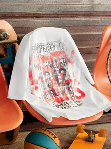 Open Phase STONE DISTRICT 男士新款时尚嘻哈印花T恤 春夏款 - 白色 - 查看 5