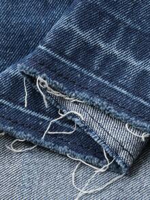 DAZY Girls Daily Casual Raw Hem Denim Skirt