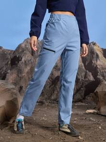 In My Nature Women's Casual Versatile Solid Color Tapered Hiking Pants - Blue - View 2