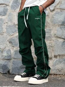 Manfinity Hypemode Quần phong cách đại học đường phố dành cho nam, mùa thu - Màu xanh lá cây đậm - Xem 3