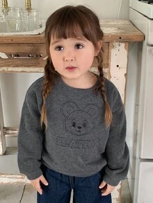 DAZY 女童卡通印花圆领长袖卫衣，秋冬