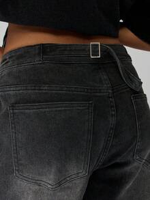 MISSGUIDED Cotton Wide Leg High Rise Jeans With Flared Bottom Classic Y2K Style Baggy Denim Pants For Fall Winter Casual Streetwear - Grey - View 6