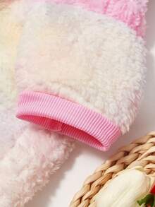 PETSIN 1pc Pet Cat Dog Hooded Sweatshirt, Soft Warm Fashionable Tie Dye Pink-Yellow Color - Multicolor - View 4