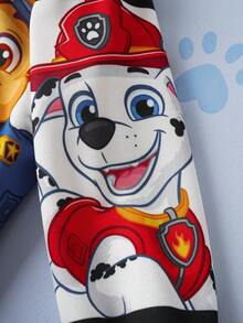 SHEIN | PAW Patrol 小男孩黑白拼色小狗印花针织宽松圆领卫衣