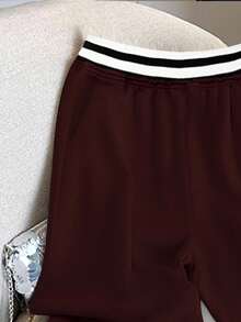 Resyla Women's Casual Loose Fit Sweatpants For Outdoor Sports And Daily Wear - Burgundy - View 4