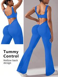 Core Rhythm Seamless Yoga Jumpsuit/Sexy Backless/Deep V Back/Casual & Sports All Match
