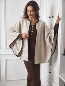 Louniche Women's Regular Casual Batwing Sleeve Jacket, Suitable For Autumn/Winter - Multicolor - View 4