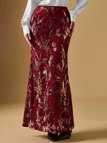 Briarwyn Váy dài ôm sát đa năng đính sequin Burgundy sang trọng dành cho nữ, váy đuôi ngựa, dự tiệc - màu đen - Xem 4