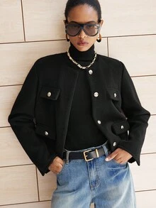 Lumivelle Halloween Women Overcoats - Black - View 1