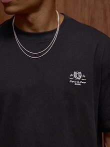 Musero Oversized Short Sleeve Dropped Shoulder Back Graphic Print T-Shirt Fall/Autumn Winter