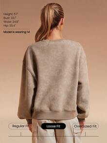 GLOWMODE X Discovery Everyday Fleece Cozy Soft Lightweight Warm Tie-Dye Loose-Fit Pullover Sweatshirt Autumn Winter Outdoor Hiking Jogging Daily Active Wear - Khaki - View 2