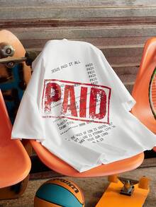 Open Phase STONE DISTRICT 男士新款时尚嘻哈印花T恤 春夏款 - 白色 - 查看 3