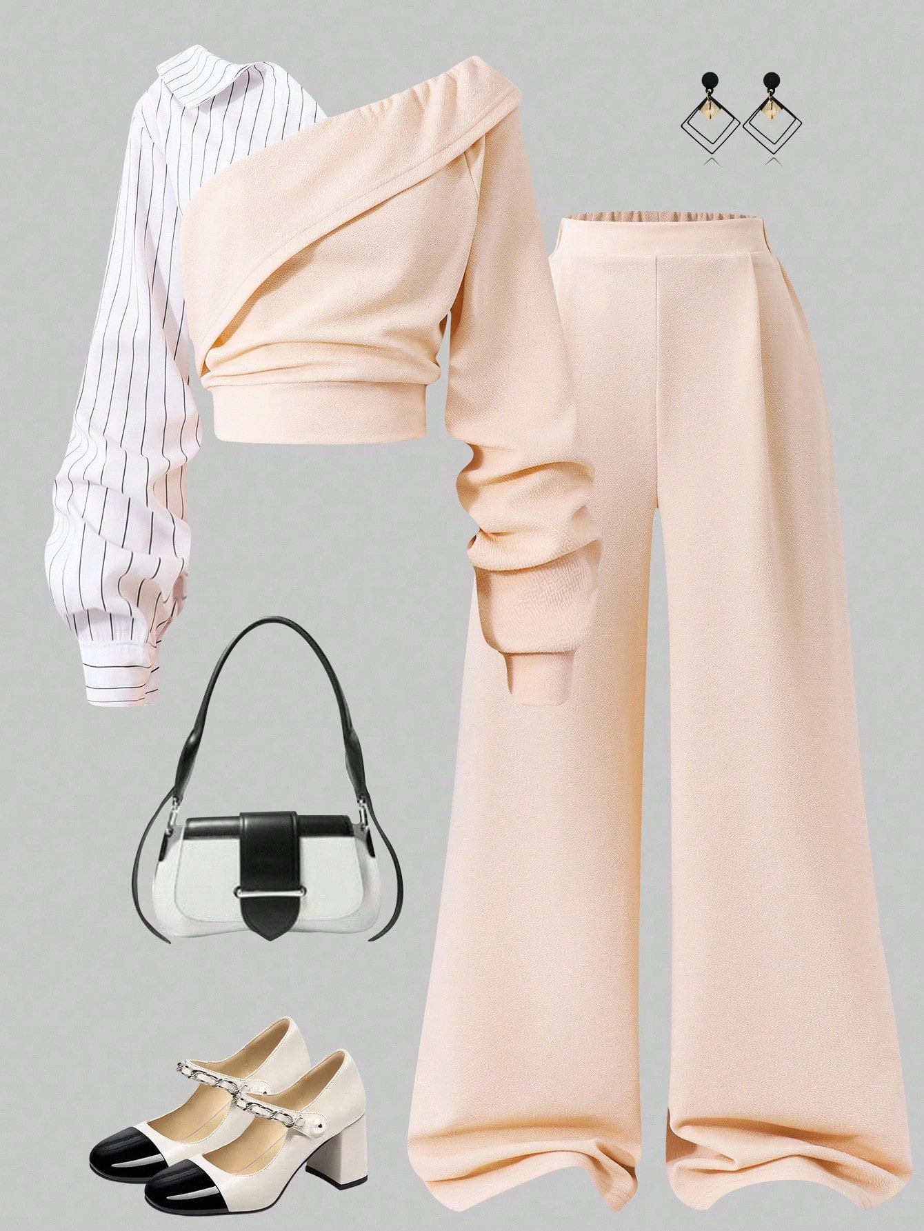 مجموعة ملابس أنيقة للنساء والمراهقات، بلوزة مخططة...