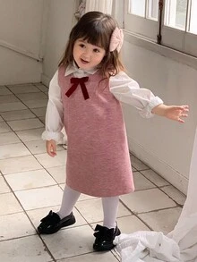 DAZY Toddler Girls' Round Neck Party Birthday Mid-Length Dress - Pink - View 3