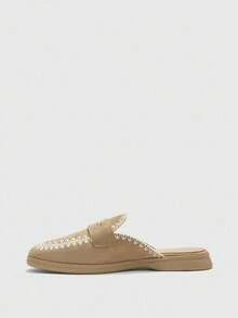 CUCCOO BIZCHIC Khaki Suede Comfortable Slip-On Flats, Suitable For Commuting, Outdoor, Work, Daily Wear, Versatile Women Shoes - Khaki - View 8