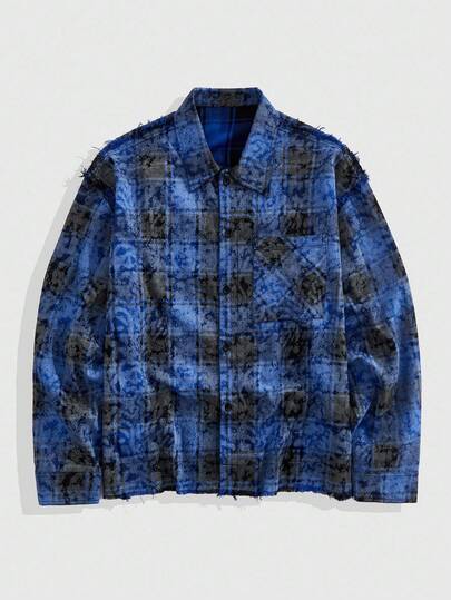 Street Life Camicia a maniche lunghe con motivo a quadri alla moda, autunnale