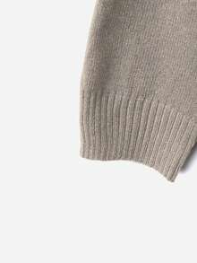 Linhara 大码女士针织羊毛毛衣家居服套装，咖啡色