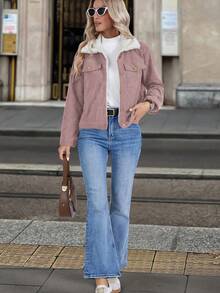 EMERY ROSE Chaqueta forrada térmicamente de unicolor casual, otoño/invierno - Rosa - Ver 5