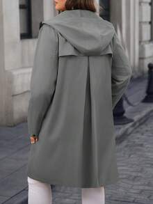 EMERY ROSE Płaszcz typu trencz z kapturem w jednolitym kolorze, plus size, jesień