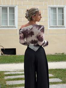 Jeta Ari Women's Asymmetrical Hem Tie Dye Long Sleeve T-Shirt - Multicolor - View 2