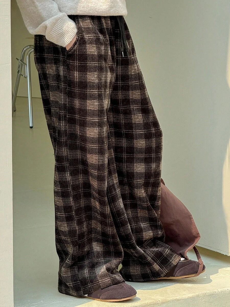 DAZY Tween Girls Plaid Thermal Lined Pants, Fall