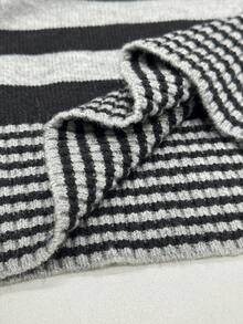 Jeanoix Jeanoir V-Neck Striped Sweater, Casual Ladies Knitted Sweater - Multicolor - View 7