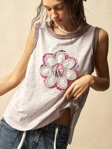 Bohemela Áo ba lỗ không tay dệt kim màu trơn dáng rộng dành cho nữ - Nhiều màu - Xem 3