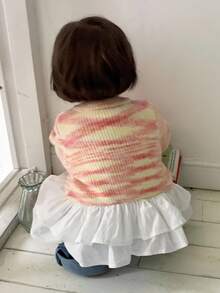 DAZY Toddler Girls' Ombre Korean Style Crew Neck Long Sleeve Sweater, Autumn/Winter - Dusty Pink - View 2