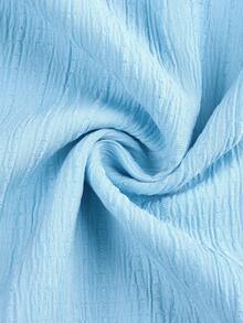 SOLERSUN Đầm nữ thời trang giản dị thanh lịch, cổ đứng phía trước cắt xẻ không tay, eo thắt nơ màu xanh - Màu xanh lam - Xem 3