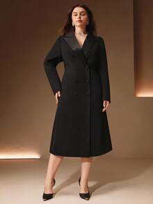 Anewsta Plus Size Women High-Quality Elegant Fashion Outerwear, Suitable For Parties And Events